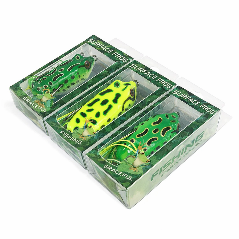 lot de 3 leurres grenouille surface anti herbe brochet black bass leurre peche carnassier