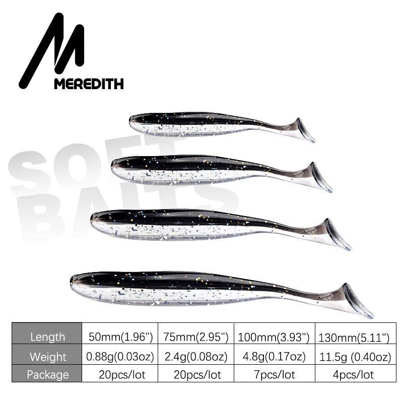 Leurre Souple Shad MEREDITH Easy Shiner – 50mm à 130mm – Brochet, Sandre & Perche