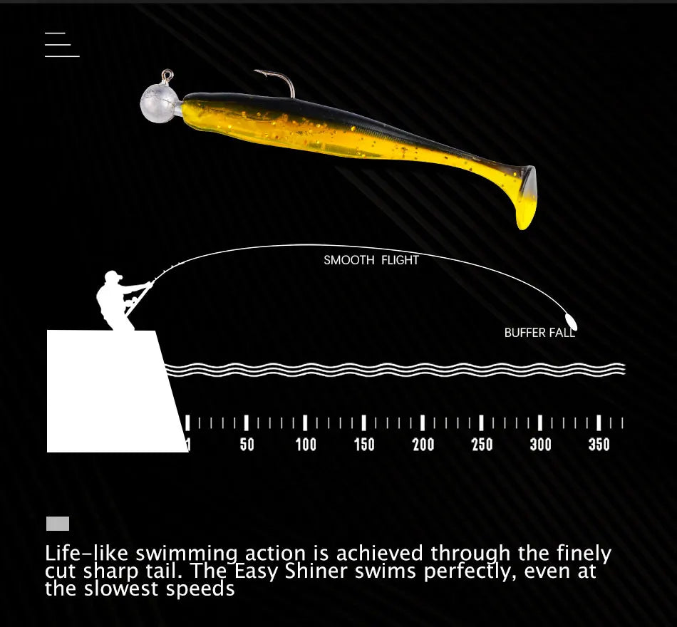 Leurre Souple Shad MEREDITH Easy Shiner – 50mm à 130mm – Brochet, Sandre & Perche