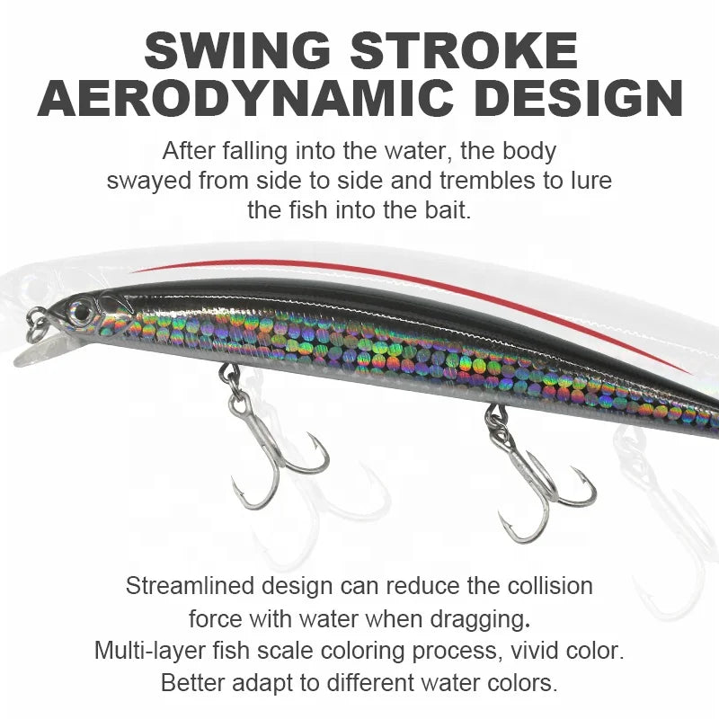 Leurre Dur Minnow 3 Hameçons – 11g & 15g – Bar, Truite & Carnassiers
