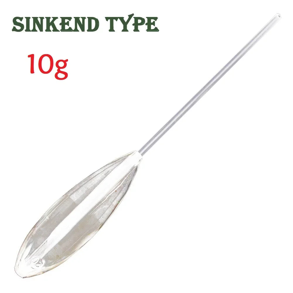 Flotteur de Pêche Acrylique Transparent – Coulant, Semi-Plongeant & Montant – 5g à 50g