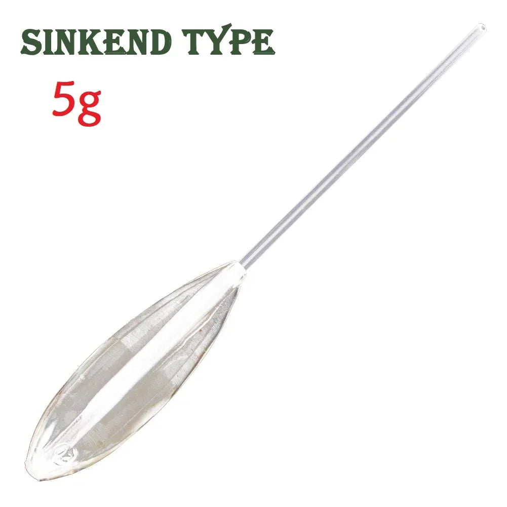 Flotteur de Pêche Acrylique Transparent – Coulant, Semi-Plongeant & Montant – 5g à 50g