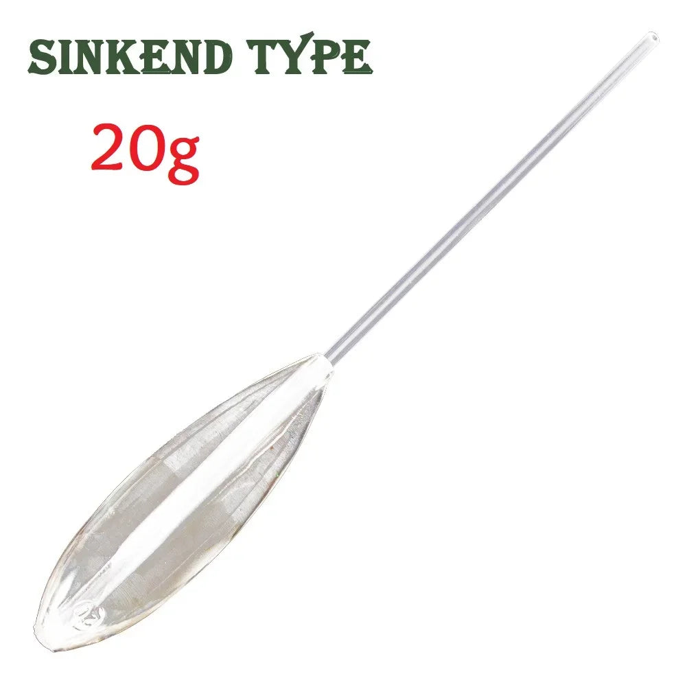 Flotteur de Pêche Acrylique Transparent – Coulant, Semi-Plongeant & Montant – 5g à 50g