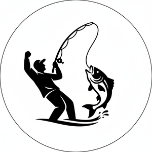 icone d'un pecheur qui a une prise