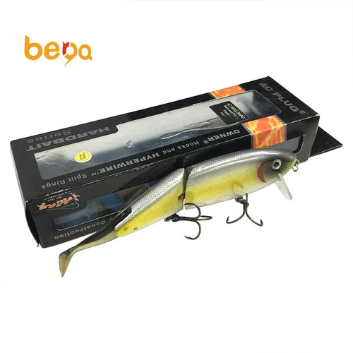Leurre articulé en bois Beierya 20cm 50g 3 sections vue de profil