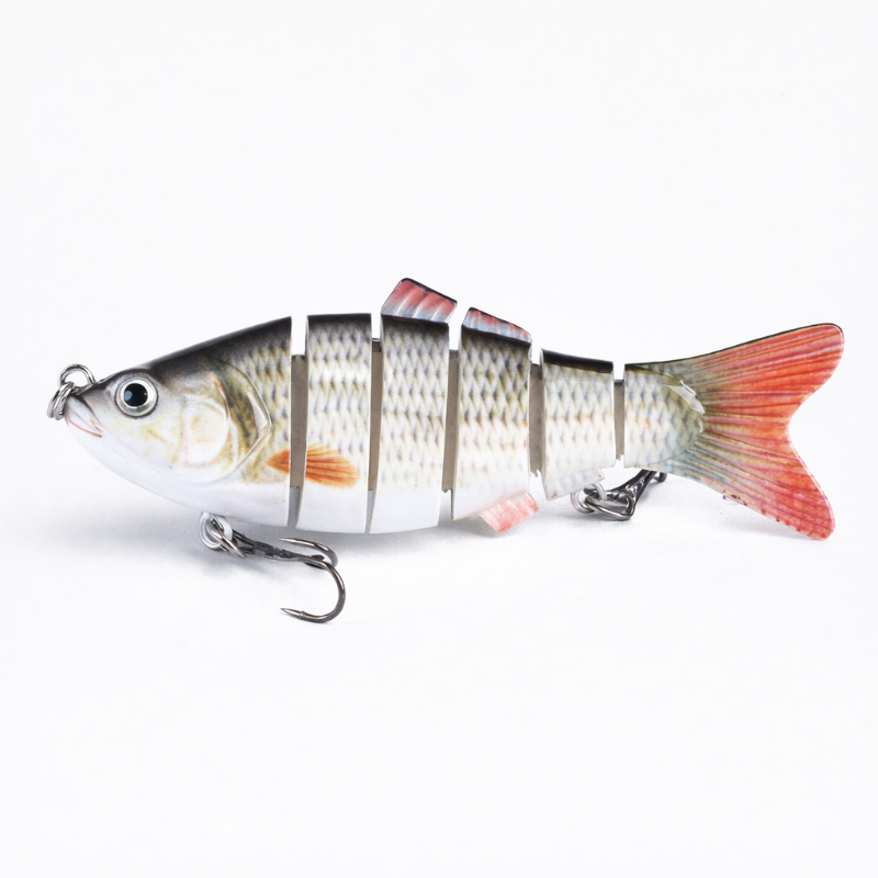 Leurre dur articulé brochet et sandre coloris doré naturel 12,5 cm 21,5 g