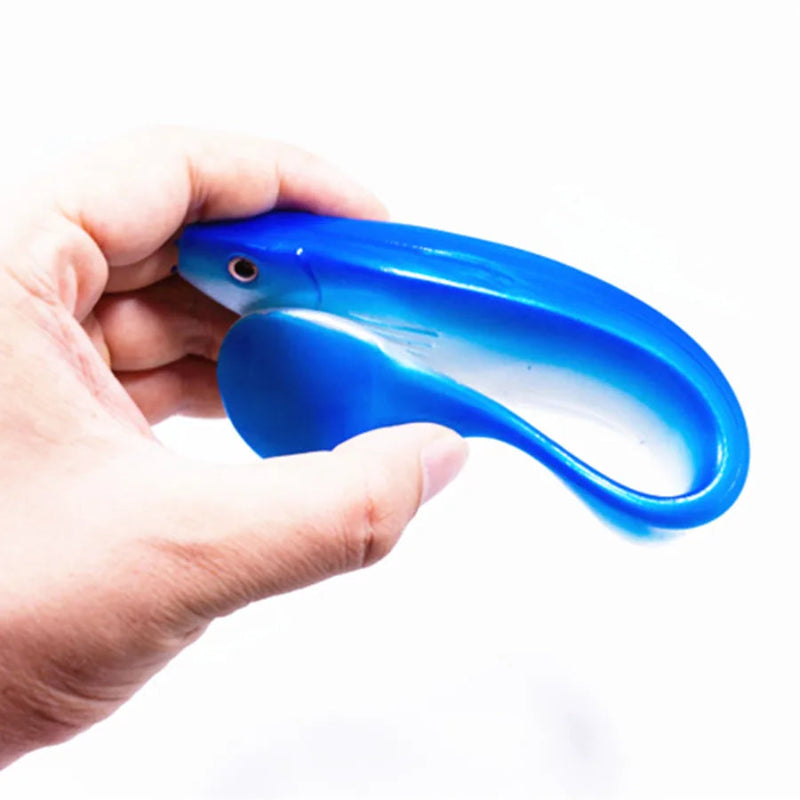 Leurre souple shad 25cm 75g silicone bleu vue du dessus