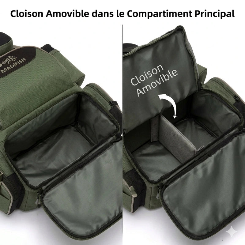 Sac à dos de pêche Bassdash schéma dimensions