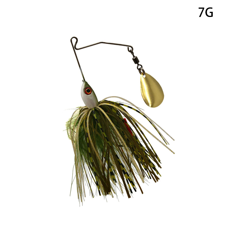 Spinnerbait double palette green 9g pêche brochet