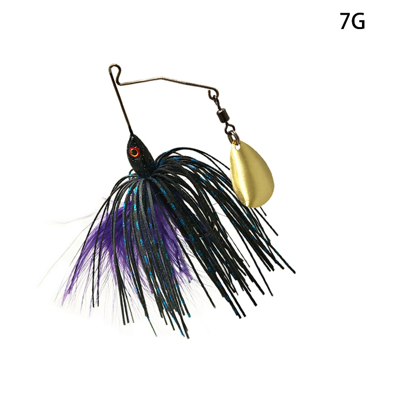 Spinnerbait white 7g jupe silicone carnassier